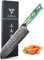 SANMUZUO Damas Couteau de Santoku avec Lame 18 cm Professionnel Couteau de Cuisine en Japonais VG-10 67 Couche Damas Acier avec Poignée en résine(Vert Jade) - Xuan Série