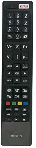 VINABTY RM-C3179 Mando a Distancia de Repuesto para JVC LED Smart TV LT-32VH53A LT-40C750 LT-40C755 LT-43VU83A LT-48VU83A LT-49VU83A LT49C870 Lt-50c750 LT-55VU83A LT65VU83A