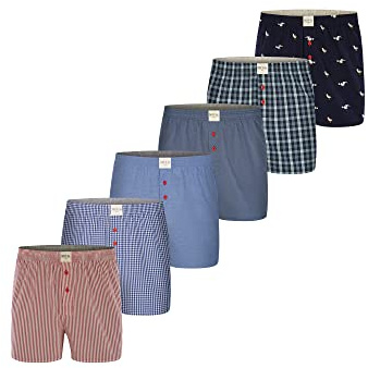 Phil & Co. Berlin Herren Boxer 6-Pack Sets Boxershorts Unterwäsche Unterhose Baumwolle Shorts Webboxer - Classics - Größe XXL