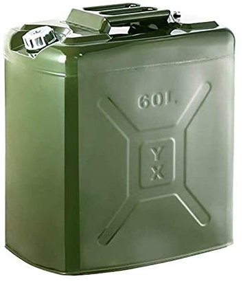 Jerrican Essence en métal Bidon Essence carburants Réservoir de carburant vertical 35L-60L, bidon d'essence en métal vert, réservoir d'essence de secours épaissi, for moto SUV ATV Dirt Bike voiture ba