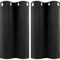 PiccoCasa 2er Set Vorhang Blickdicht Gardinen mit Ösen Verdunkelungsvorhang Kurz Scheibengardine Bistrogardine Modern für Küche Büros Wohnzimmer Schlafzimmer Schwarz 91H×66B cm