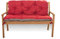 Sitzkissen für Hollywoodschaukel - Sitzbank mit Rückenlehne - Gartenschaukel Kissen - Bankkissen Outdoor (160 x 60 x 50, Rot)