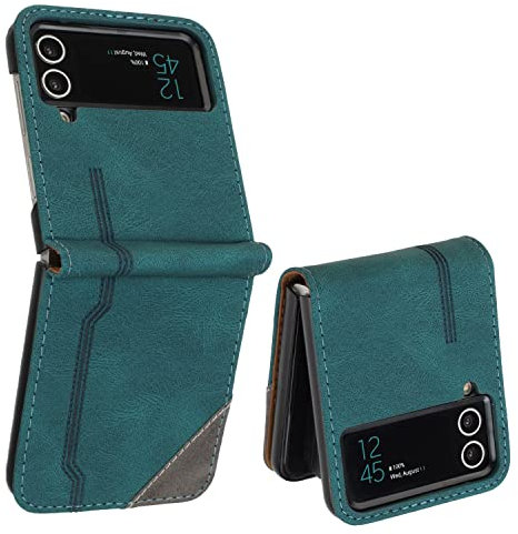 Radoo Cover per Samsung Galaxy Z Flip 3, Custodia in PU Pelle Portafoglio Flip Chiusura Magnetica Antiurto Funzione Scomparti, Supporto Pieghevole per Samsung Galaxy Z Flip 3 (Verde)