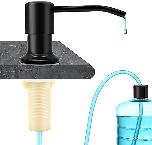 Soap Dispenser for Kitchen Sink, Stainless Steel Brushed Nickel Build in Sink Countertop Refillable Soap Dispenser Pump with 47 Extension Tube Kit and 360° Rotation Pump, Fit 0.8″ to 1.6″ inch Hole