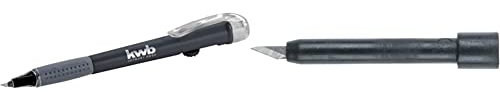 KWB Bastelmesser (30° Skalpellklinge, gummierter Griff), Bastelmesserstift & Ersatzklingen für Bastelmesser (4 Stück, 30° Skalpell-Klinge, Edelstahl, aufbewahrungsbox)
