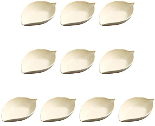 Dip-Schalen, Sojasaucenschale, kleine Servierschalen für Beilagen, Vintage, Liebe, Herz, Blatt, stilvolles Design, Gewürzschale, Set mit 10 Mini-Vorspeisentellern für Gewürze, Sushi, Ketchup,