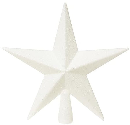 White 20cm Tree Top Star Premier Shatterproof Christmas Tree Decoration 200mm Tree Topper 5856