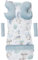 Medi Partners Sitzauflage Kinderwagen Buggy Baby Sommer Kindersitz Einlage Universal - 5tgl Gurtpolster + Spielbogen Kinderwagenset Babyschale (Hirsch und Igel mit Hellblau Minky)