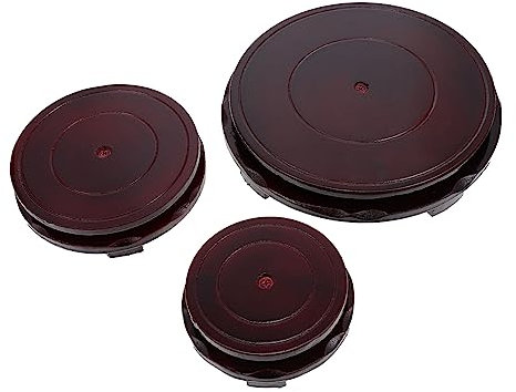 Garneck 3st Untergestell Für Blumentöpfe Aus Holz Vasenfuß Aus Holz Figur Basis Holz Holzständer Statue Holzsockel Blumentopf-paletten Topfblumenständer Wohnkultur Rotieren Teller Hölzern