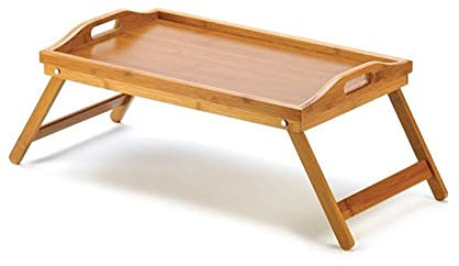 Bandeja Plegable de Madera de bambú para Cama, Desayuno en la Cama, Escritorio para Ordenador portátil, Mesa de Comedor Sencilla para sofá Cama, Mesa de Picnic con asa Commemoration Day
