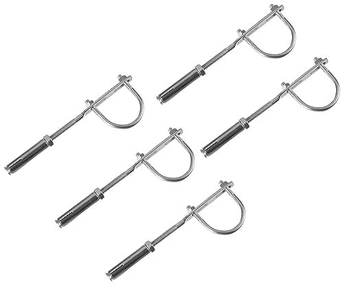 sourcing map U-Bolt Pipe Clamp with Expansion Screw, 5pcs Fit 1-9/16(40mm) Pipe Supports, 180mm Long Adjustable Pipe Bracket for Gas Pipeline