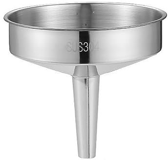 Embudo de Acero Inoxidable Embudo de Cocina Grande con Filtro Colador para Trasvasar Líquidos, Café, Leche, Embudo de Cocina de Metal, No Fácil de Oxidar (Color : Silver, Size : 20 * 18cm)
