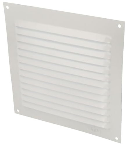 Aluminium Lüftungsgitter Kamin Belüftung Abluftgitter Innen - Außenentlüftungsabdeckung Lüftungsblech Abdeckung Lamellengitter Weiß oder Silber (Weiß, 150mm x 150mm)