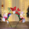 Edary Bandeau lumineux en forme de bois de renne de Noël avec fleurs et fleurs - Accessoire de cheveux de Noël pour femmes et filles (papillon)