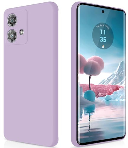 GiiYoon Coque pour Motorola Edge 40 Neo Case en Silicone, Etui de Protection Antichoc Etui Housse Silicone Ultra-Mince avec Couche Intérieure en Fibre et Protection pour Caméra, Violet