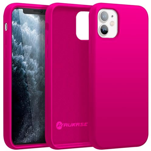 AUKASE Silikon Case für iPhone 11 Hülle (6.1), Premium Silikon Handyhülle, weichem Mikrofaser-Innenfutter stoßfestes,erhöhter Rand für Bildschirm & Kamera Kompatibel mit iPhone 11 (Drachenfrucht)