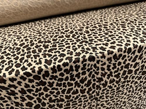 Viskose-Spandex-Stretch-Stoff, Einzeljersey, Meterware, Leopardenmuster, Braun und Stein