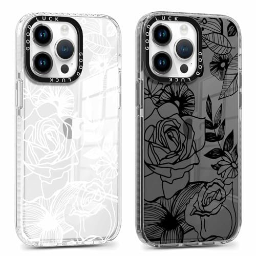 Xylota 2 Stück Handyhülle für iPhone 11 Pro 5,8 Hülle, Durchsichtig Weich Silikon Case mit Muster Aesthetic Blumen, TPU Bumper Transparent Stoßfeste Schutzhülle Frauen Mädchen Cover für iPhone 11 Pro
