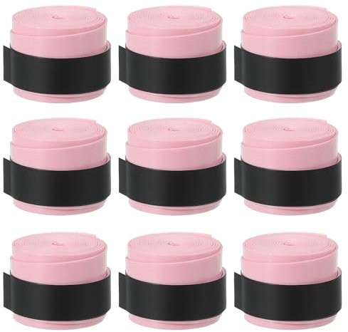 PATIKIL 43,3 Tennisschläger Griffband, 9er Pack Overgrip Stretchy rutschfest Schweißabsorbierend für Badminton Angelrute, Hellrosa