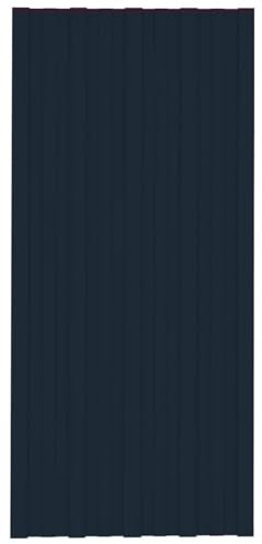 Homgoday Panel para tejado Acero galvanizado Antracita 12 uds 100x45 cm Panel para Tejado Acero Galvanizado Casa Hogar Jardín Bricolaje Techo Bóveda Techumbre Cubierta Azotea Placa Tabla