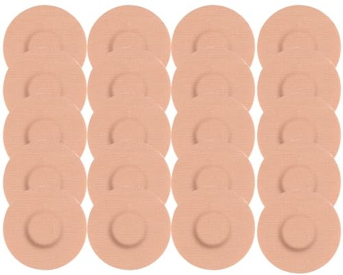 20 Pcs Skin Color Sensor Cover, CGM Sensor Patchs Waterproof Adhesive Patches Compatible with Freestyle Libre 1/2/3, Breathable Adhesive Glucose Monitor Protector for Swimming Sports