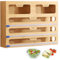 KBIBCK 5 In 1 Folienspender Mit Cutter, Frischhaltefolie Abroller, Frischhaltefolienspender, Folienschneider Küche Aus Bambusmaterial, Robust und Langlebig- 5 Steckplatz