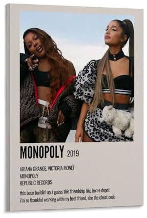 Ariana Grande Victoria Monét Monopoly-Album-Cover, Musikalbum, Poster, Dekoration, Malerei, Leinwand, Wandposter und Kunstbild, Druck, moderne Heimdekoration, Poster, 50 x 75 cm, Rahmenstil