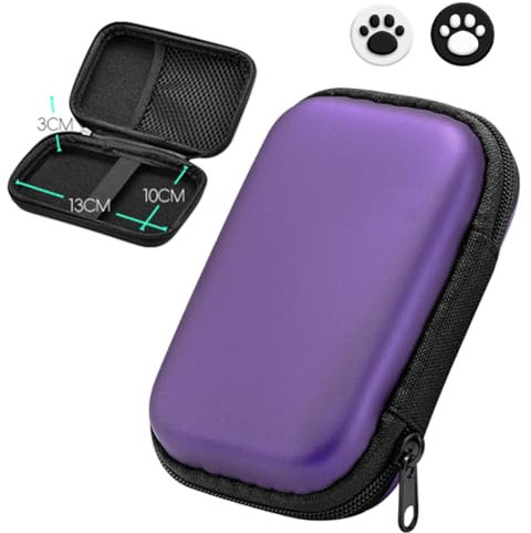 CRGANGZY für Miyoo Mini Plus/für Anberni.c RG35XX/R36S/R35S Tragetasche mit 2 Joystick-Kappen, -Hartschutzhülle, wasserdichte Tragetasche für Miyoo