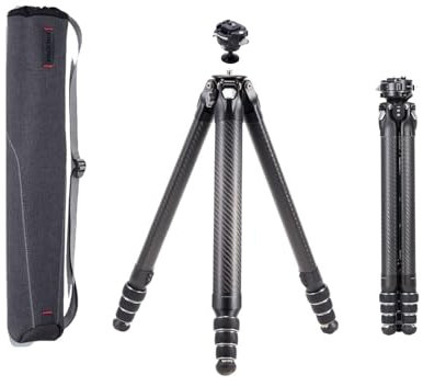 Falcam TreeRoot F38 Pro 61 Carbon Fiber Tripod,Quick Lock Travel Tripod Capacity 5kg/11lbs with 1/4 Screw,Carry Strap Holes for Cameras