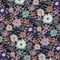 VmG-Store 1m Baumwollstoff zum Nähen 100% Baumwolle Nähstoff KEINE Meterware Kinderstoff Patchwork DIY Basteln Quilten Handwerken (Digital Flower black BC016)
