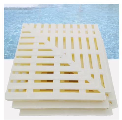 Lot de 15 grilles de débordement de piscine à angle droit à 90 ° pour douche - 35 x 35 cm