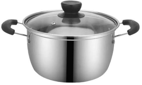 Olla for cocinar de acero inoxidable de gran capacidad Olla for hervir de acero inoxidable Olla for hacer sopa con tapa Cacerola for sopa Olla for cazuela Adecuada for sopas, gachas y otras delicias