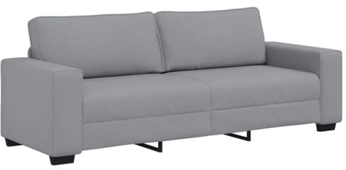 vidaXL 3-Sitzer-Sofa hellgrau 180 cm aus Stoff, Sofa, 3-Sitzer-Sofa, Stoffsofa, Couch, Dreisitzer-Sofa