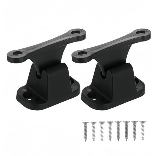 joonnair Pack de 2 Retenedor Puerta Autocaravana, Cierre de Puerta para Caravana con Tornillos, Retenedor Puerta Caravana, Accesorios de Autocaravana para Barcos, Camping y Armarios (Negro)