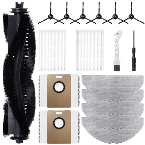 Fixbetter Accessory Kit for Tapo RV30 Max Plus/RV30 Max/RV20 Max Plus/RV20 Max Robot Vacuum Replacement Parts.1 Main Brushes, 2 HEPA Filters, 4 Mop Pads, 6 Side Brushes, 2 Dust Bags