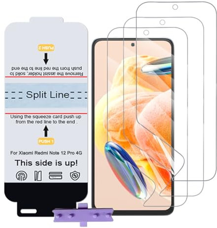 SLBESTLUC 3 Piezas Películas de Hidrogel para Xiaomi Redmi Note 12 Pro 4G, TPU Protector Pantalla Flexible, 0.15mm HD Transparente, Reparación Automática [no vidrio templado]