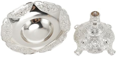 Cyrank Gold Fruit Bowl, Decorative Fruit Bowl Rack with Stand Table Countertop Holder Table Centerpiece Dish for Kitchen Countertop (Silver)