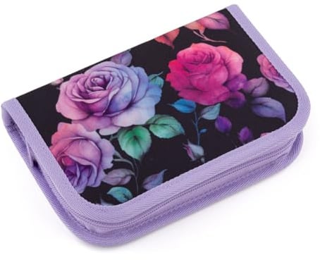 TOPGAL Penn - Federmäppchen für Mädchen/Kinder mit Zwei Klappen, gepolstert, mit Stundenplan und Gummischlaufen. (Penn 25009)