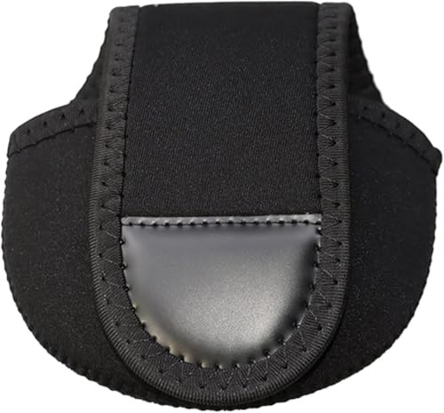 1 x schwarze Angelrollen-Abdeckung für Spinn-/Baitcast-Rolle, schlicht, modische Tasche, Schutzhülle, Aufbewahrungstasche für 100 / 150 Serie Baitcast-Angelrollen-Tasche, Aufbewahrung, Rollen und