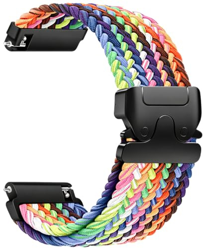 Sundara 18mm 19mm 20mm 22mm Nylon Gewebtes Armband Kompatibel mit Garmin/ID205L/Galaxy/Huawei/Amazfit Watch, Uhrenarmband Unisex