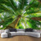 JSCWDET Papier Peint Paysage Tropical Soie, Vert Émeraude Poster Geant Mural 3D Pour Salon Chambre Décoration Murale,Palmeraie Luxuriante,150×105 Cm (W×H)