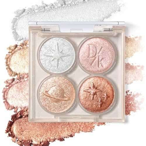 BelleFlair Glitzer Lidschatten Palette mit Metallic Schimmer, Holografische Duochrome Eyeshadow, Chamäleon Farbwechsel für Funkelnde Augenwinkel, Cremiges Irisierendes Feen Makeup für Damen