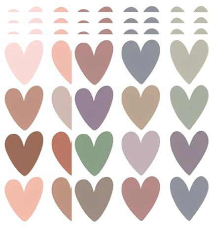 THQAE 96 Pcs wandtattoo kinderzimmer, Wandsticker Kinderzimmer, Wandtattoo Herzen, Wandaufkleber Kinderzimmer Mädchen & Jungen, Wanddeko Kinder & Babyzimmer Deko - Aufkleber Wand, Wall stickers