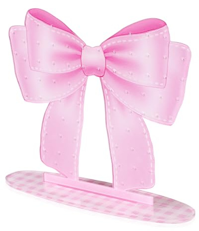 Fukaisu Porta Orecchini in Acrilico con Fiocco Rosa, 70 Fori/35 Paia Espositore Orecchini con Base Solida Grazioso Porta e Pendenti per Ragazze e Donne Regalo per la Camera da Letto