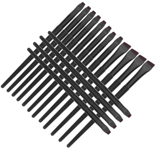 UKCOCO Lot de 16 Pinceaux Eyeliner de Précision pour Femmes, Petit Pinceau Plat Noir N°12 et Grand Pinceau Biseauté Noir N°4, Ensemble de Maquillage pour Yeux, Outil Cosmétique