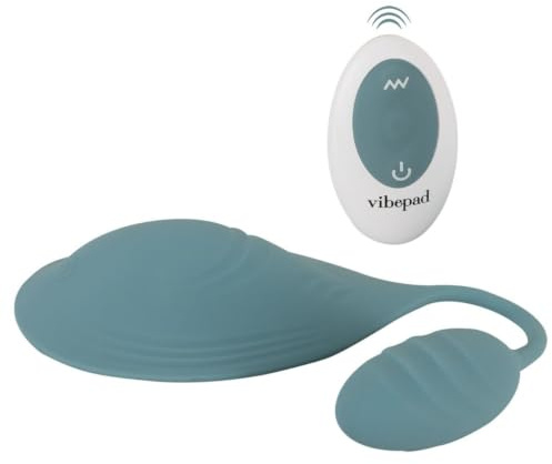 Vibepad mini RC - intensives Vibro-Kissen für Frauen und Männer, mit zwei anatomisch geformten Stimulatoren, je 9 synchronen Vibrationsmodi in Hügel & Loveball, in blau