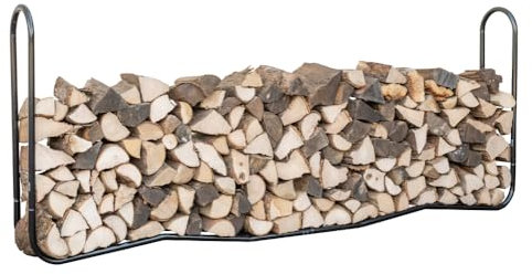 ShelterLogic Stahl Kaminholzregal | Schwarz | 25x244x99 cm