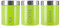 Premier Housewares Liberty Tea Coffee and Sugar Canisters-Set of 3-Lime Green, Stainless Steel, H13 x W10 x D10cm