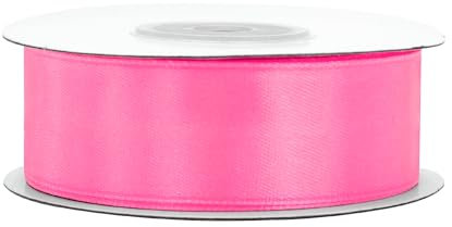 Satinband 25mm x 25m Rolle - FARBAUSWAHL in 3/6/12/18/25/38/50/75/100mm - farbecht & waschbar - Schleifenband für Hochzeit - Geschenkband zum Verpacken Dekorieren Basteln - Pink 156