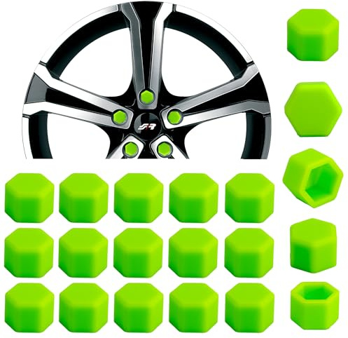 Simoni Racing Caches-Écrou de Roue Soft Sil - 19mm - Vert - Set de 20 pièces